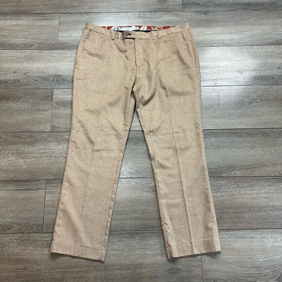 Paisley And Gray Slim Fit Pants 50% Wool Size 38 X 30 Brown Tweed - Picture 3 of 7